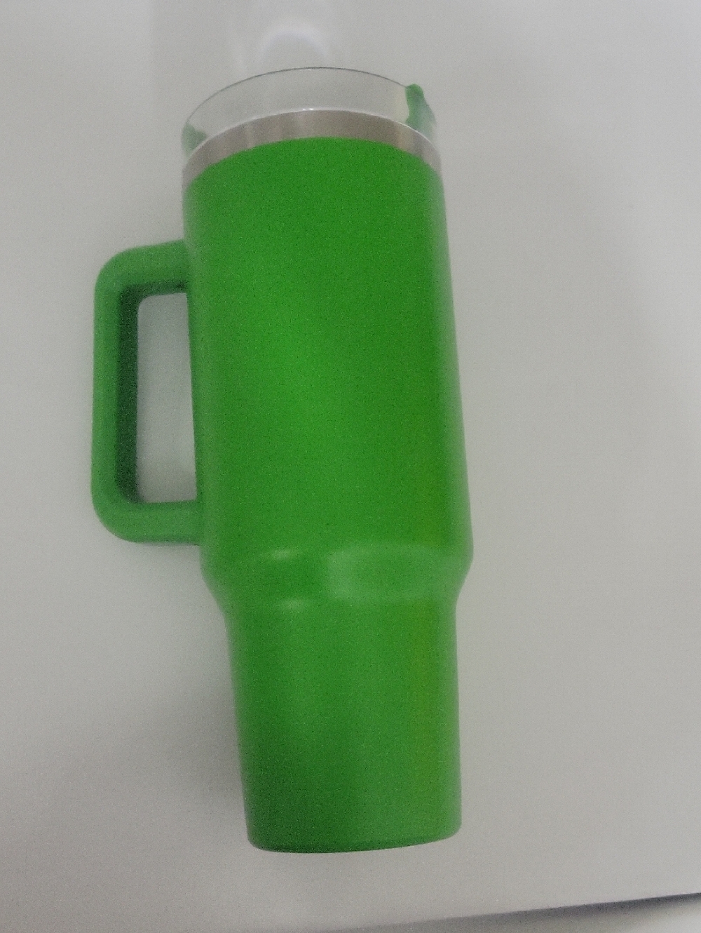 40oz Bright Green Insulated Travel Mug with Handle